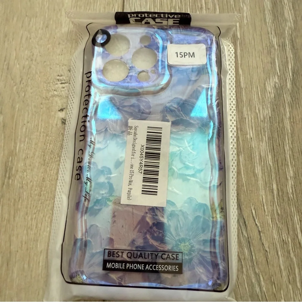 Protective Case for iPhone - Blue Floral Design iphone 15 pro max